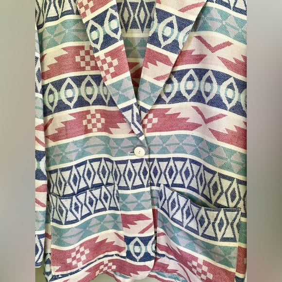 BEST AMERICAN vintage blazer southwest Aztec design women’s sz small retro EUC - Picture 4 of 16